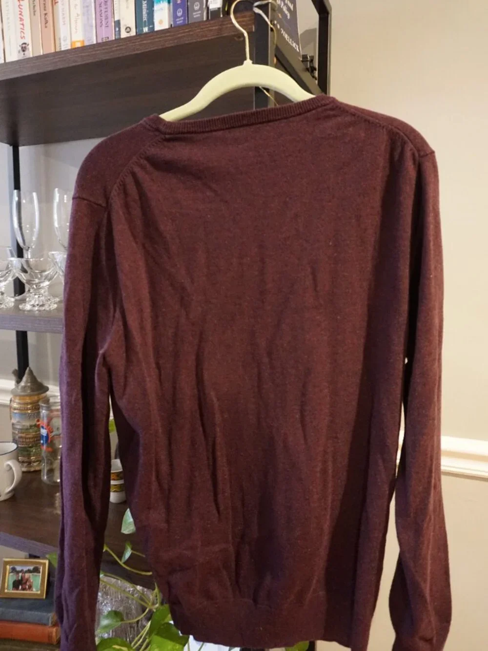 Maroon J Crew Harbor Cotton Sweater